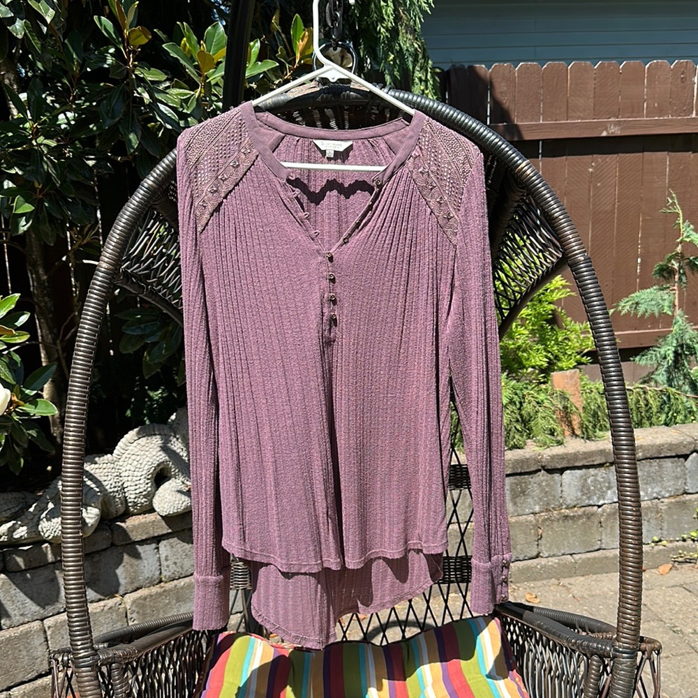 Lucky Brand, long sleeve, blouse, size large
